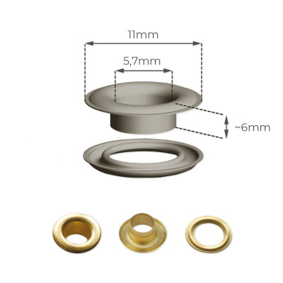 5.7мм, злато, железни капси с шайба